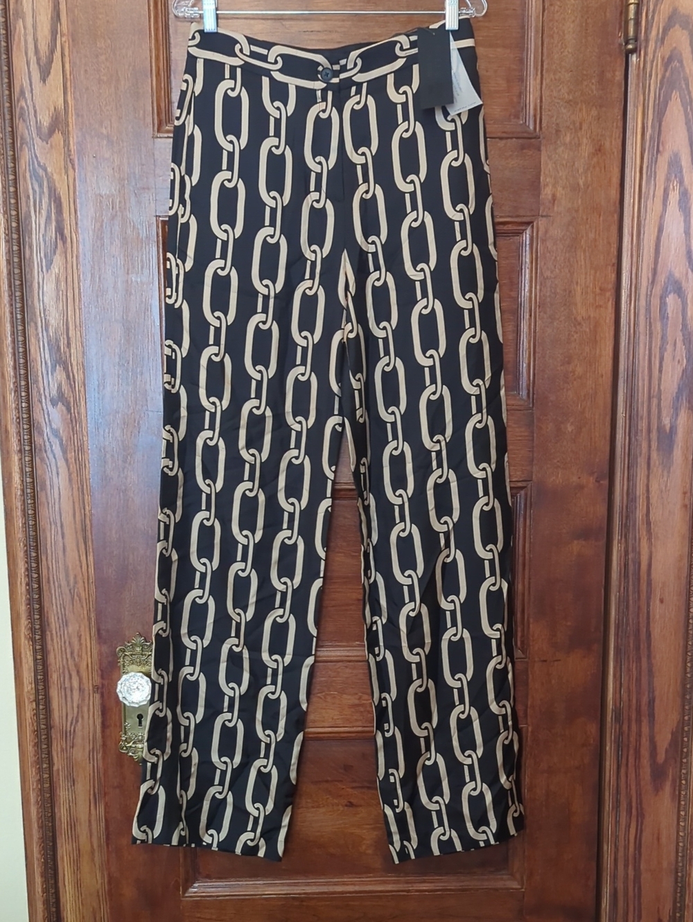 NWT Nili Lotan Black Silk Wide-Leg Pants | Size 4